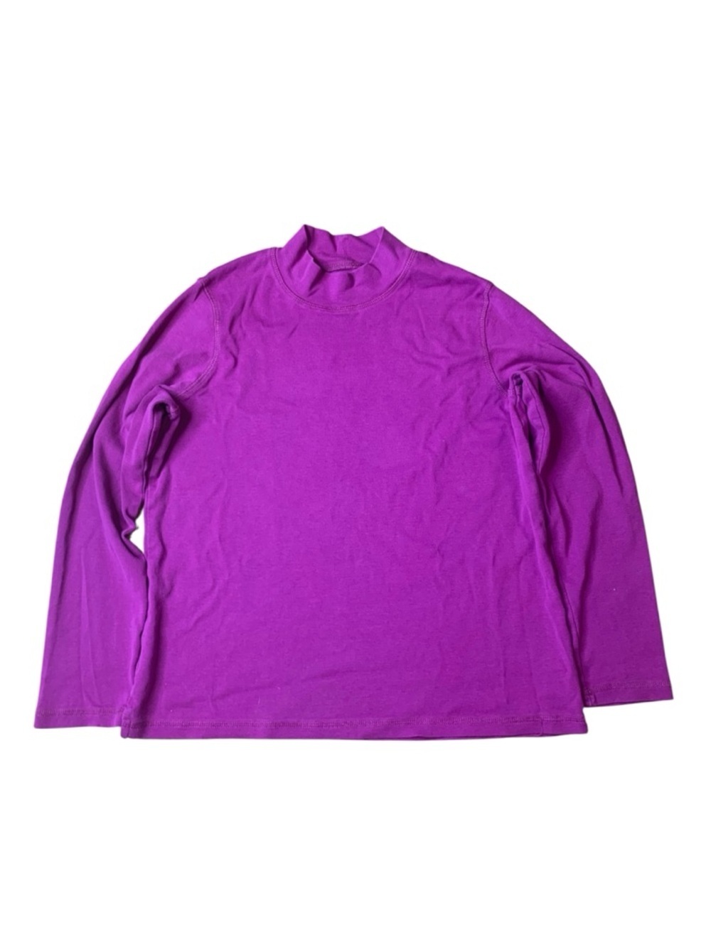 Northern Reflections Purple Mock Neck Long Sleeve Top - Petite Large